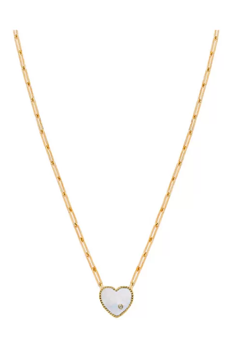 YVONNE LEON Solitaire Heart Necklace