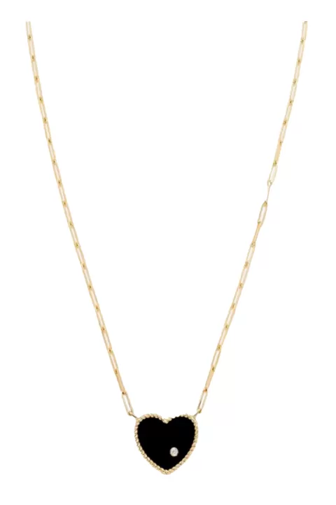 YVONNE LEON Solitaire Heart Necklace