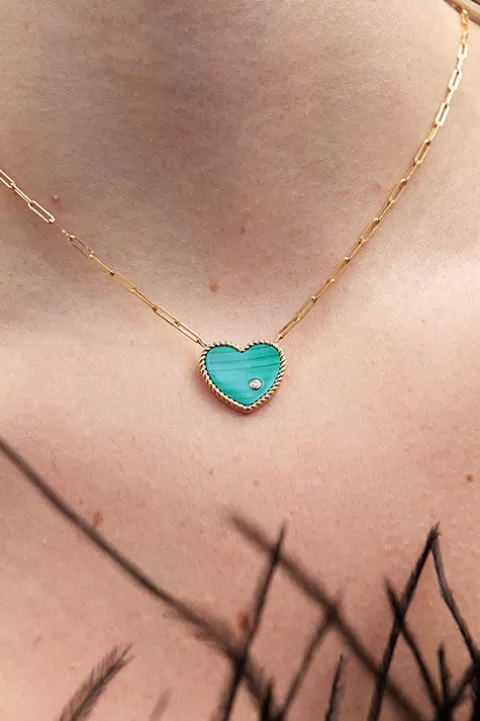 YVONNE LEON Solitaire Heart Necklace