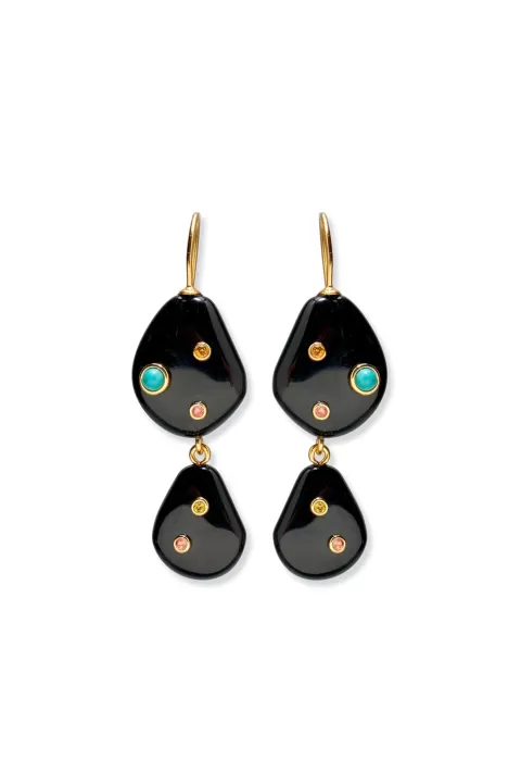 LIZZIE FORTUNATO Stacked Stone Earrings