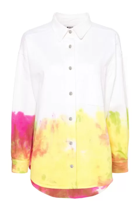 MSGM Tie-Dye Denim Shirt