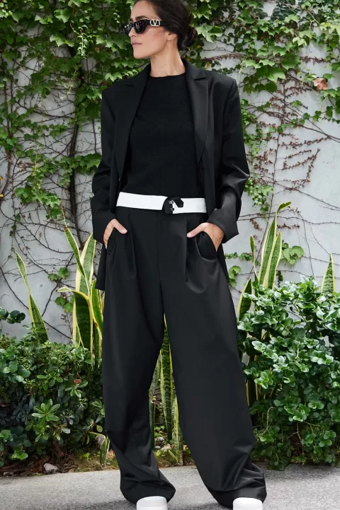 TIBI Tropical Wool Fold Over Pant