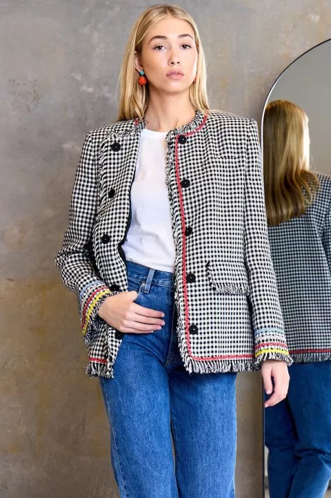 MSGM Tweed Crew Neck Jacket