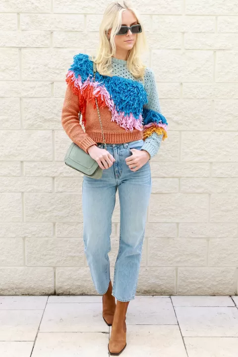 LINGUA FRANCA Wave Fringe Pullover - FINAL SALE