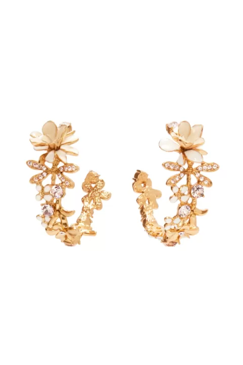 OSCAR DE LA RENTA Whimsical Floral Hoop Earring